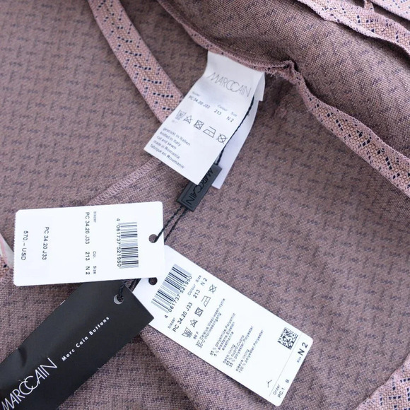 Marc Cain Dusty Pink w Navy Double Button Blazer Size 2 - Picture 12 of 12